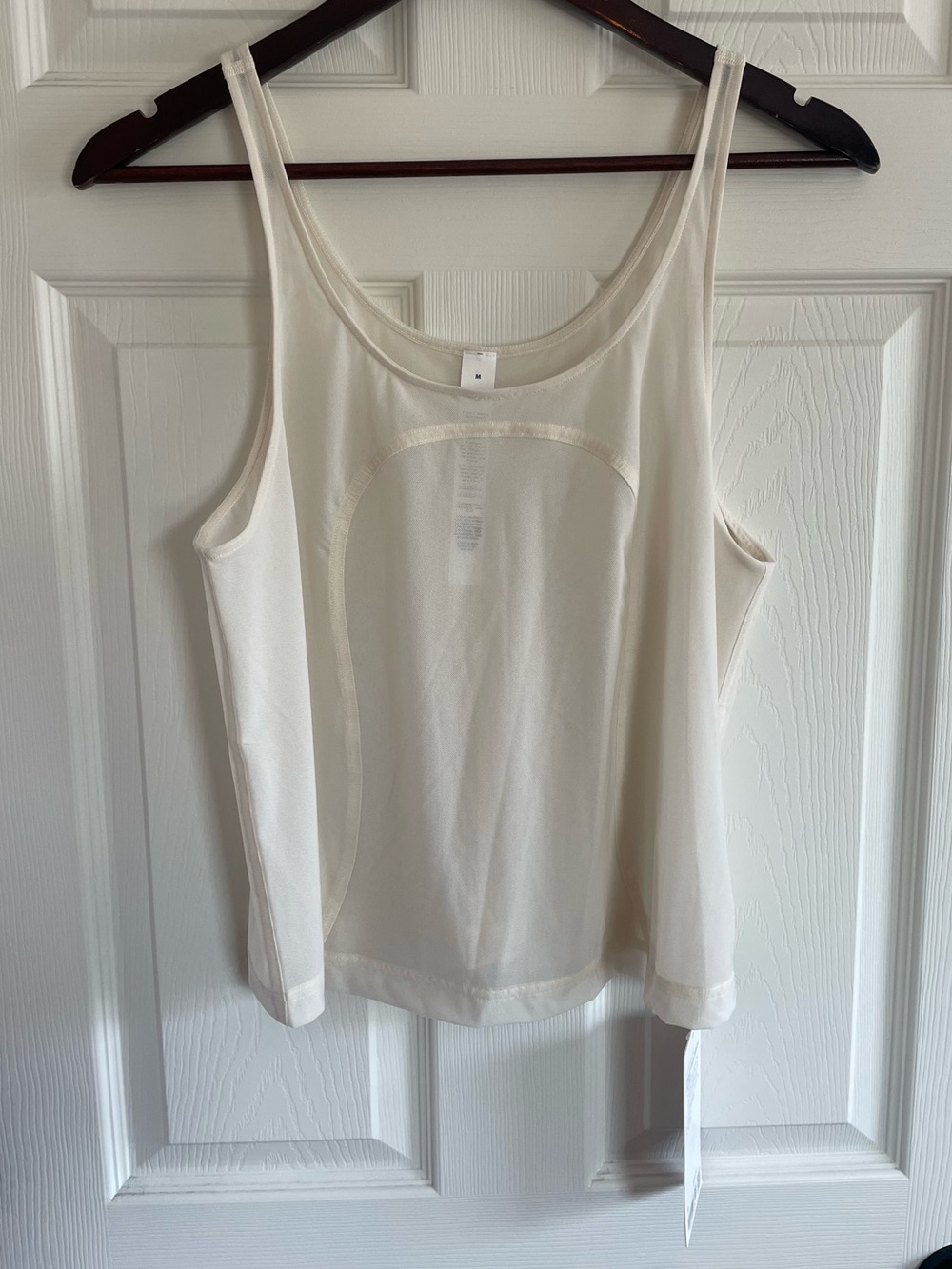 NWT Lululemon Stretch Mesh Relaxed-Fit Tank Cream Medium Athleisure Athletic